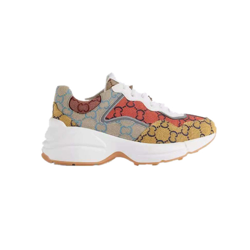 Women's & Men's Home Dad Color Matching Presbyopic Colorful Platform Height Sneakers