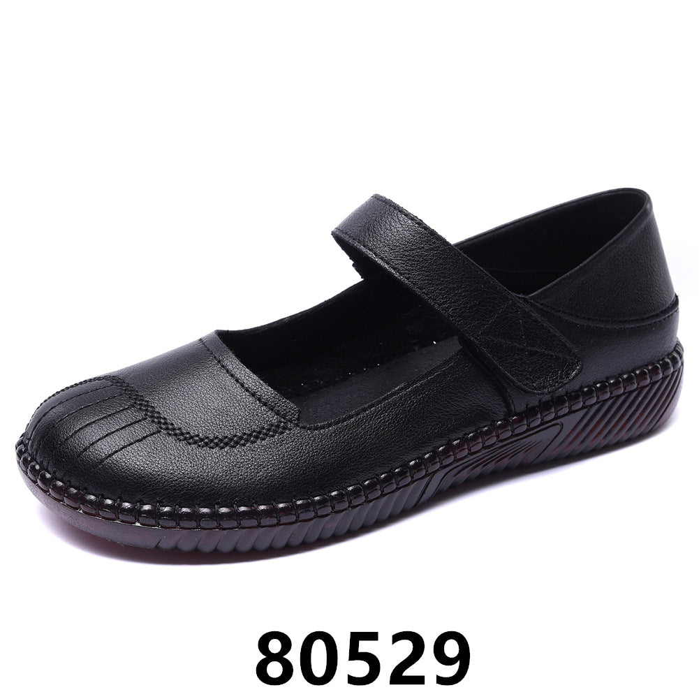 Women's Cowhide Spring Comfortable Mom Genuine Super Soft Tendon Bottom Easy Leather Shoes