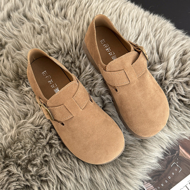 Women's Cowhide High Rubber Sole Retro Autumn Women's Shoes