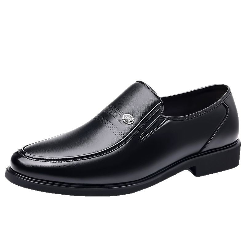 Men's Genuine Spring Slip-on Soft Bottom Dad Leather Shoes