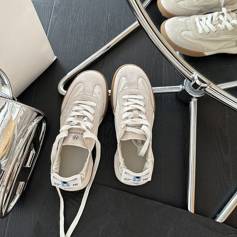 Multicolor Round Toe Lace Up Breathable Casual Shoes