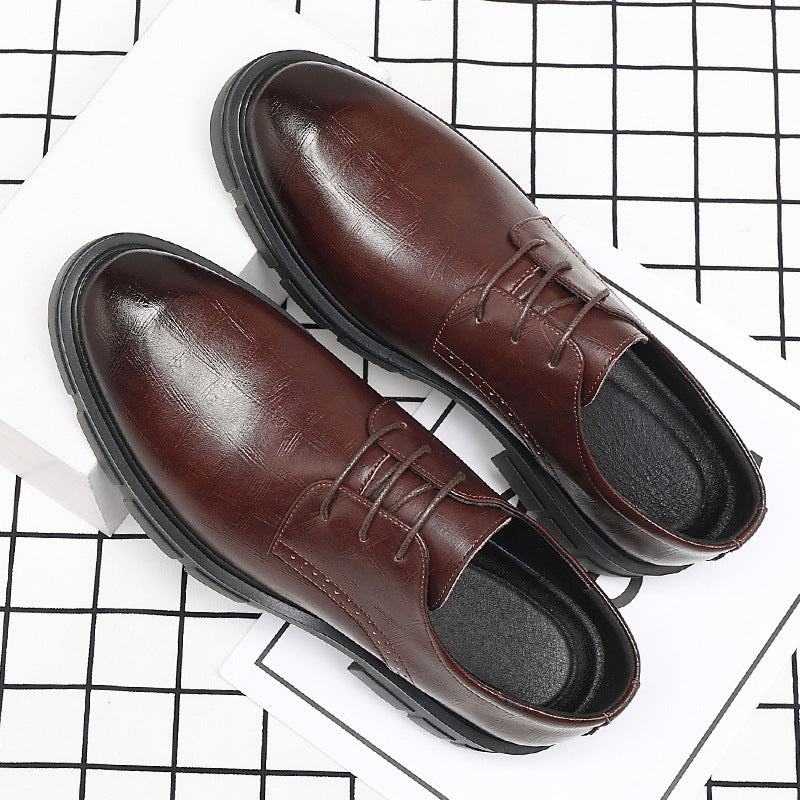 Men's Height Increasing Platform Formal Wear Elevator Wedding Leather Shoes