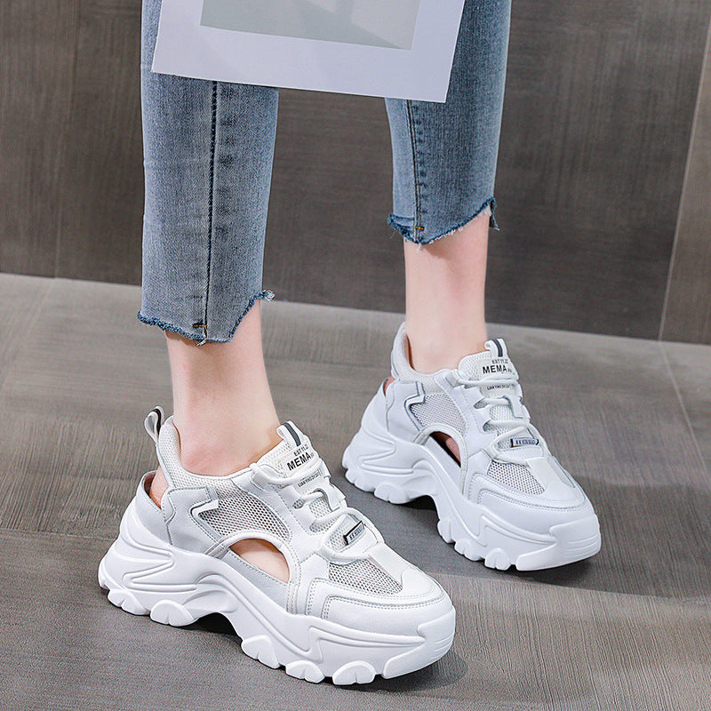 Women's Fashion Clunky Breathable Summer Hollow Pumps Sandals
