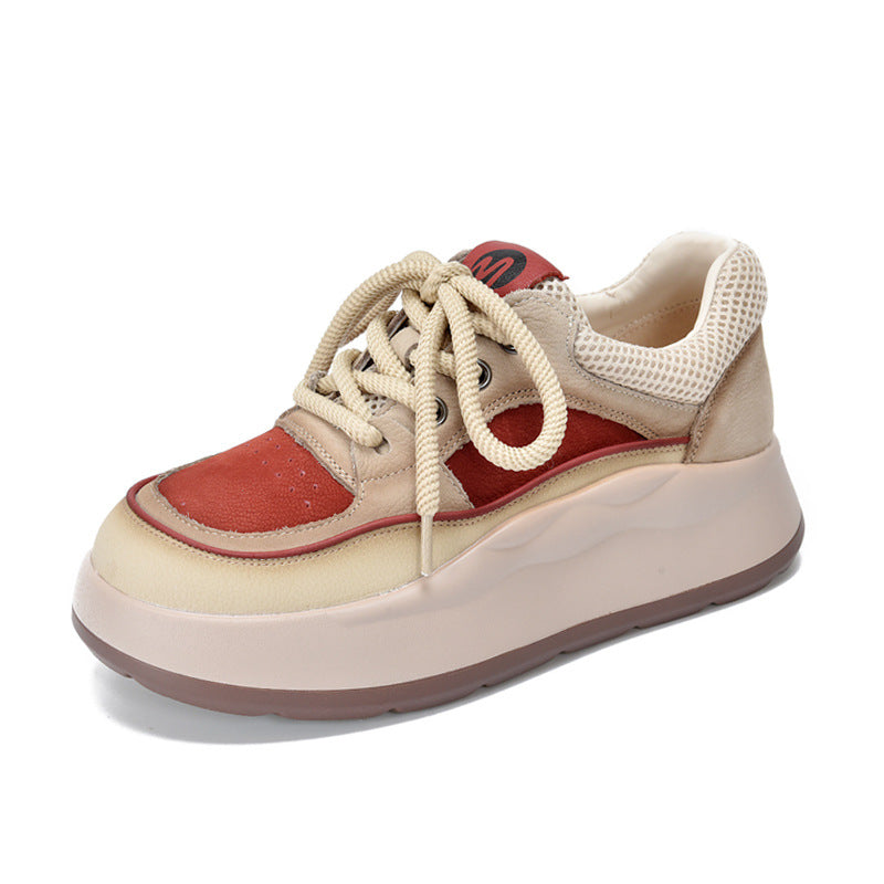 Women's Platform Genuine Spring First Layer Cowhide Women's Casual Shoes