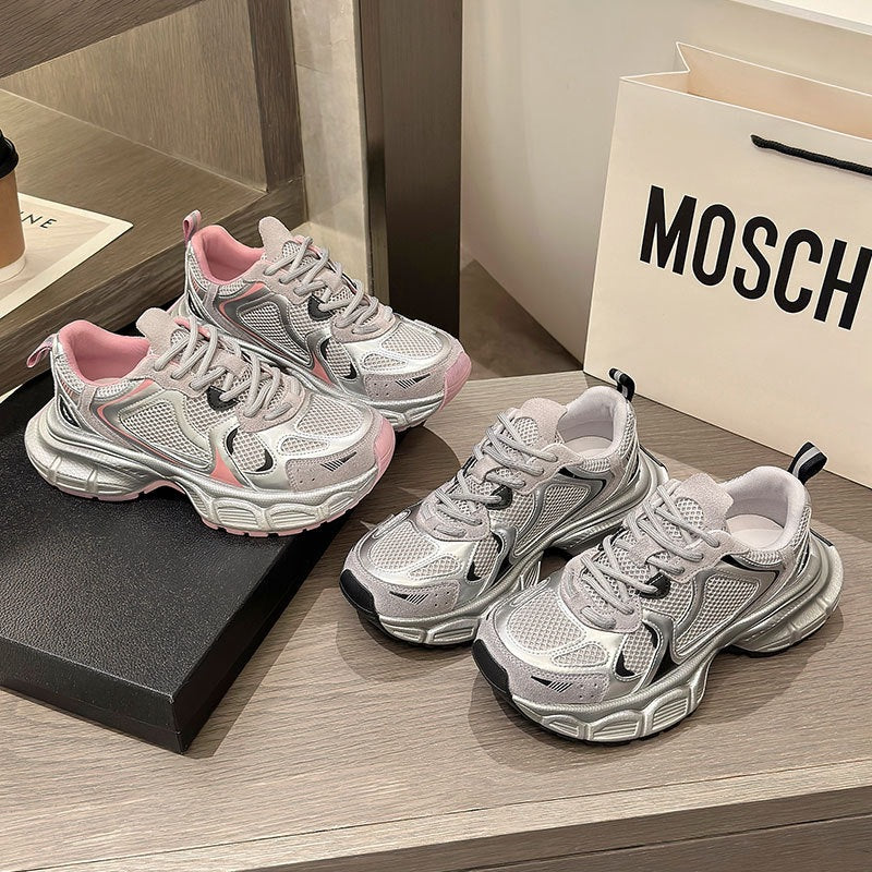 Women's Spring Platform Lightweight Versatile Height Increasing Sneakers