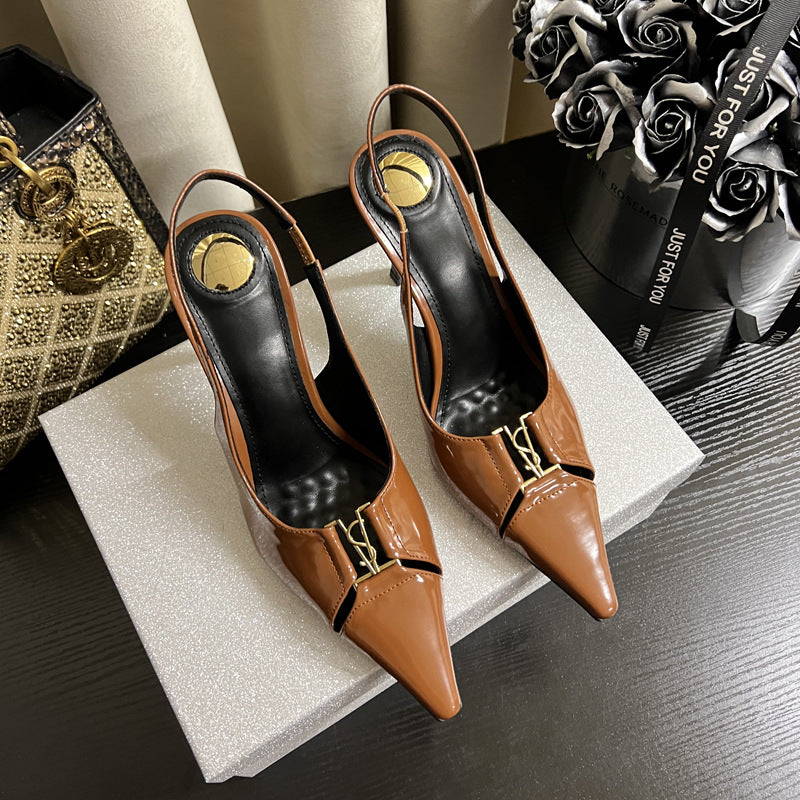 Women's Small Square Stiletto Outer Wear Sexy Back Heels