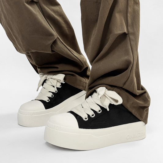 Women's & Men's Thick Sole Height Increasing Niche Couple Men's Canvas Shoes