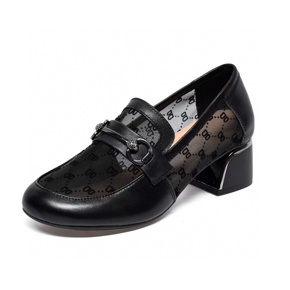 Women's Simple Breathable Rhinestone Two Kinds Of Height Surface Extra Large Loafers