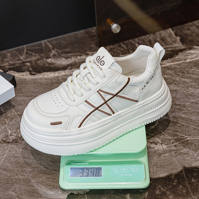 Women's Spring Platform Korean Style Lightweight Versatile White Large Men's Shoes