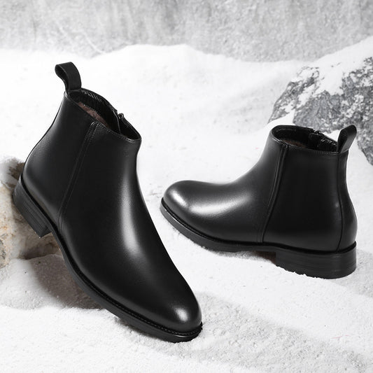 Men's Chelsea Zipper British Martin Formal Fur Boots