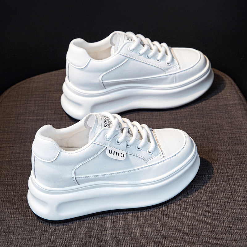 Women's Increasing Insole White Autumn Platform Small Casual Shoes