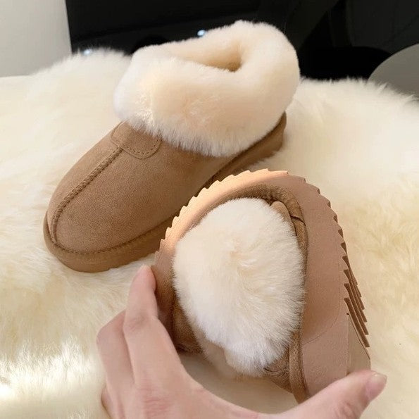 Women's Fur Integrated Thickened Warm Slugged Bottom Boots