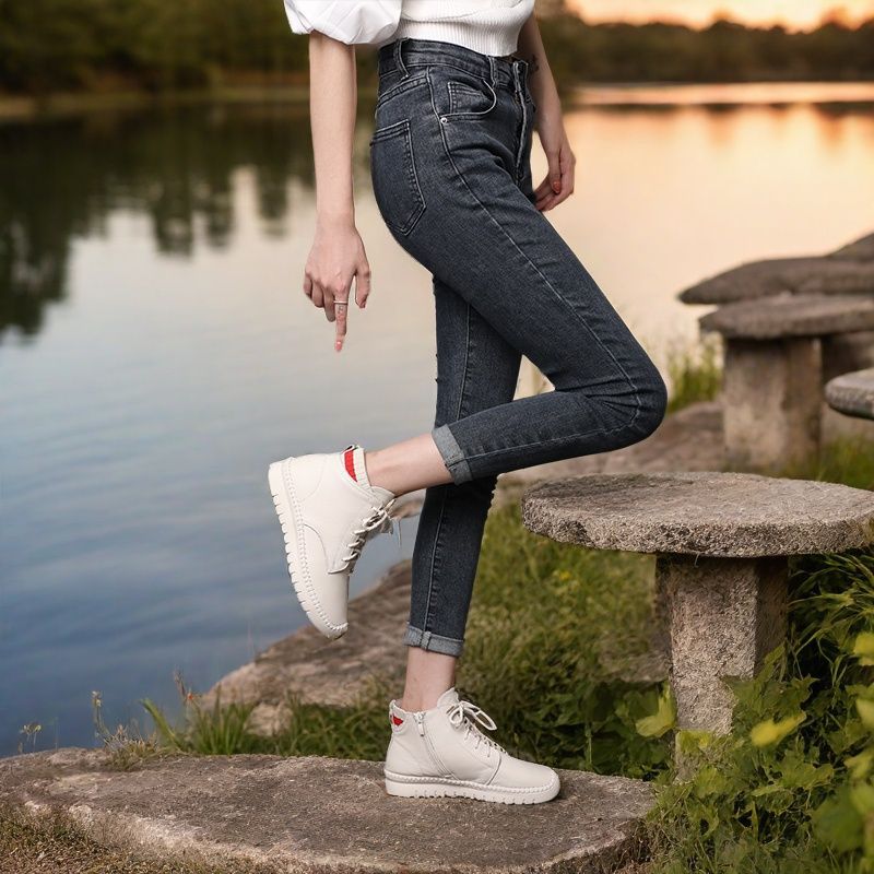 Women's Genuine Soft Sole Ankle Flat Single-layer Casual Shoes