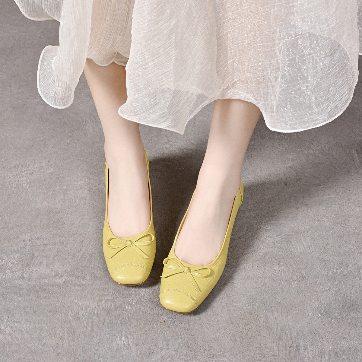 Women's Super Soft Calfskin Pumps Not Tired Feet French Round Toe Women's Fashion Shoes