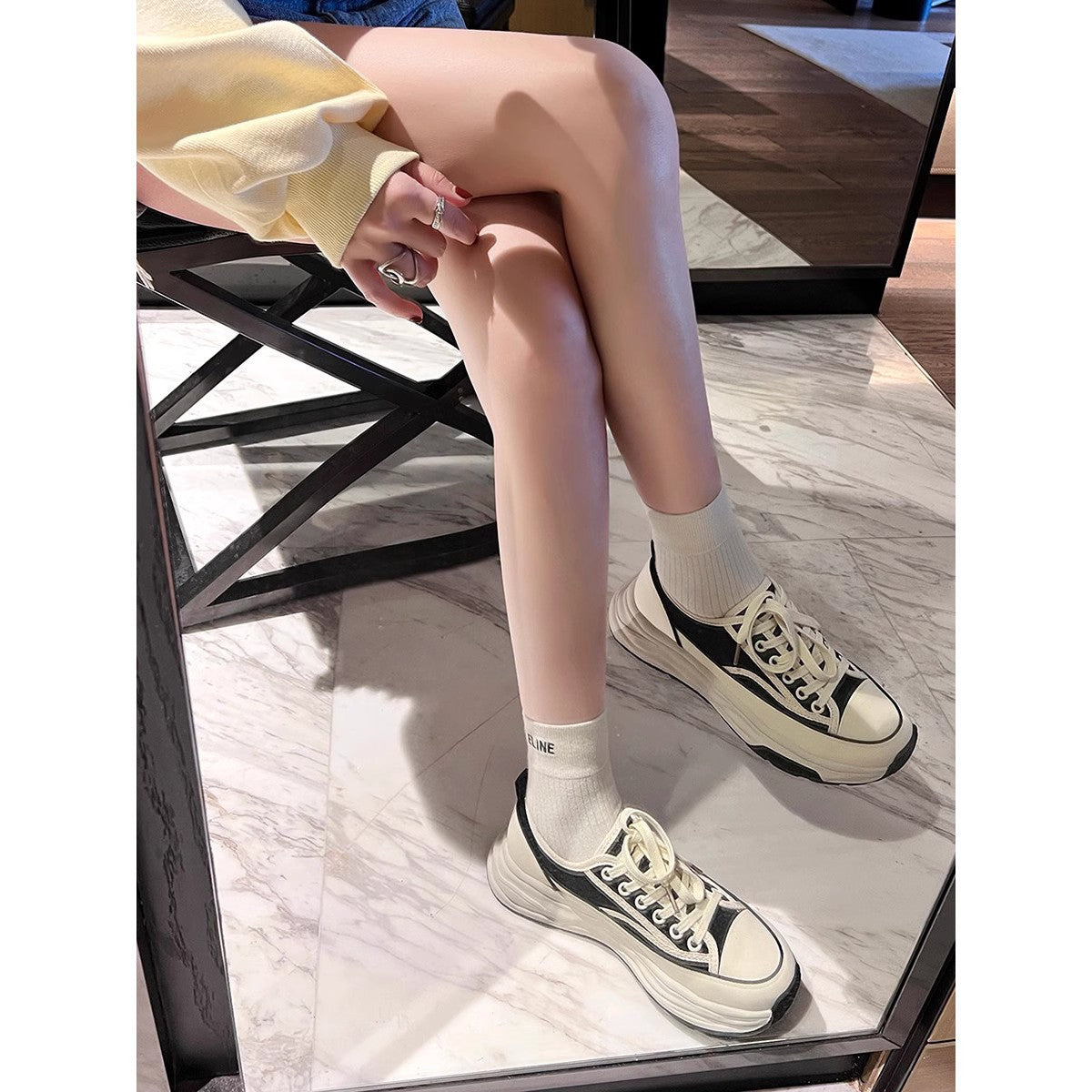 Women's Thick Bottom Muffin Breathable Increased Dissoed Canvas Shoes