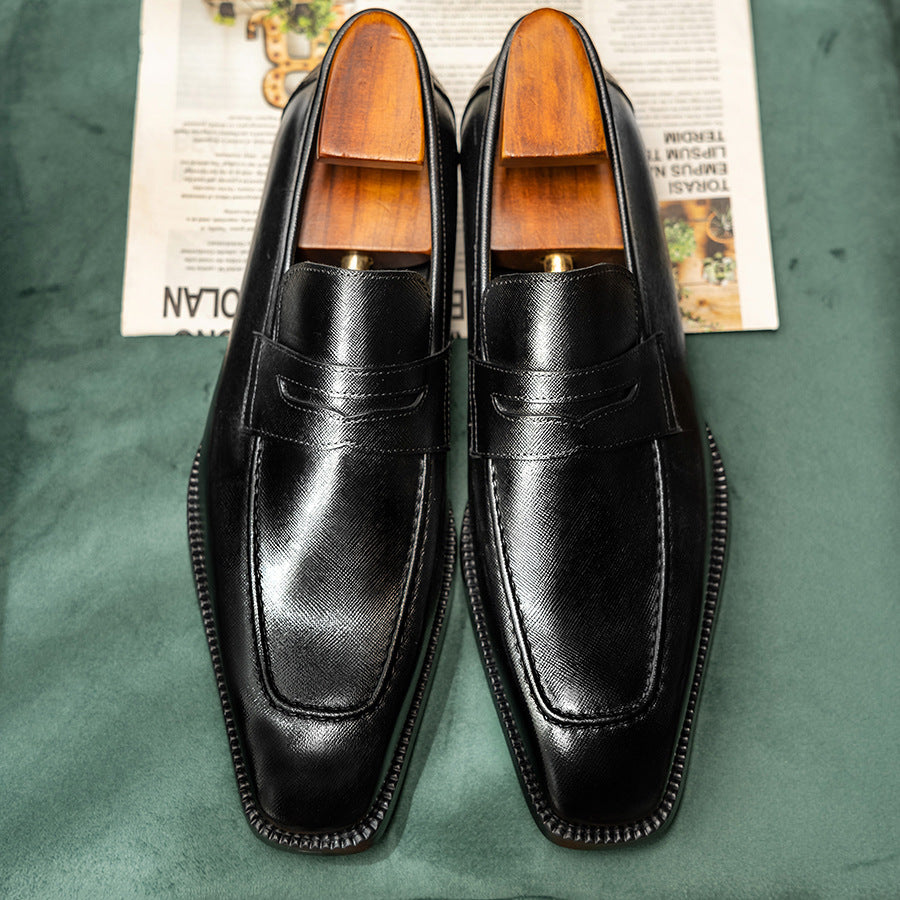 Men's Handmade First Layer Cowhide Lazy Slip-on Cover Loafers/doug Shoes