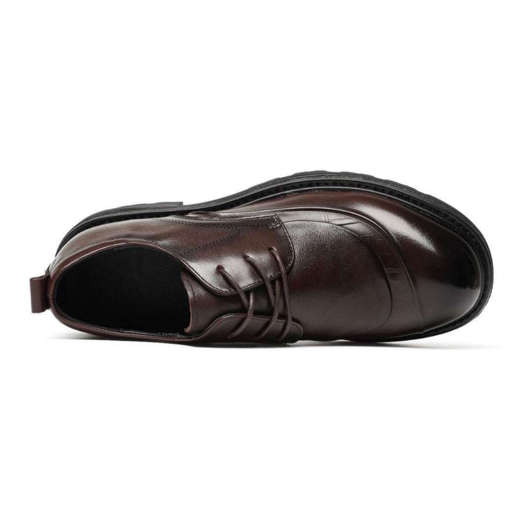 Men's First Layer Cowhide Formal Business Big Toe Leather Shoes
