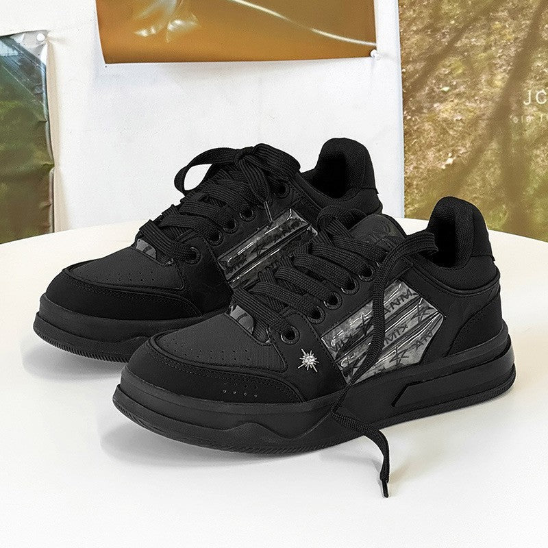 Men's Trendy Star Pattern Leopard Print Platform Height Increasing Versatile Sneakers