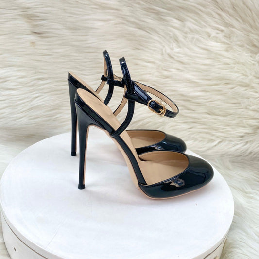 Women's Strap Round Toe Stiletto Shallow Mouth High Heeled Sandals