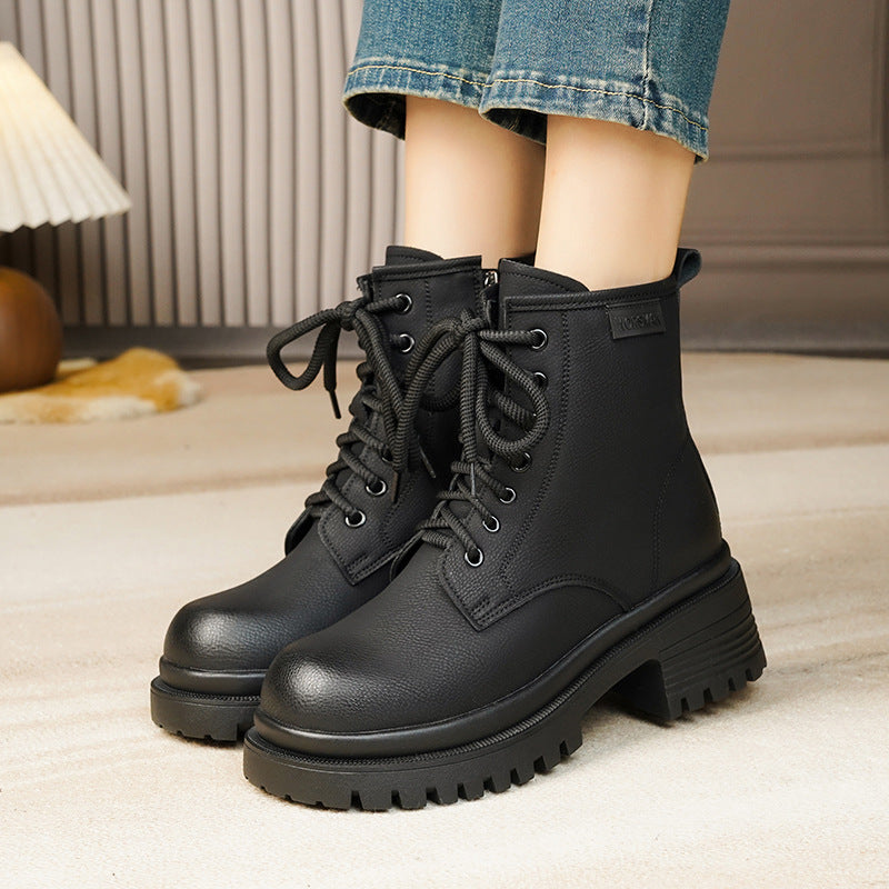 Women's Martin Cotton Fleece Biker British Style Women's Shoes