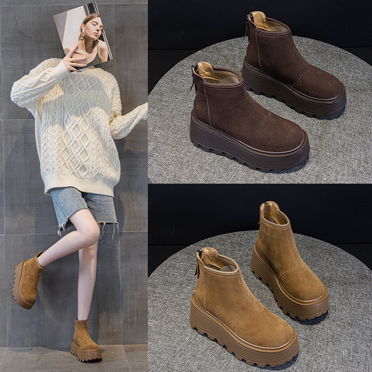 Women's Winter Thickened Veet Ankle Genuine Warm Women's Casual Shoes