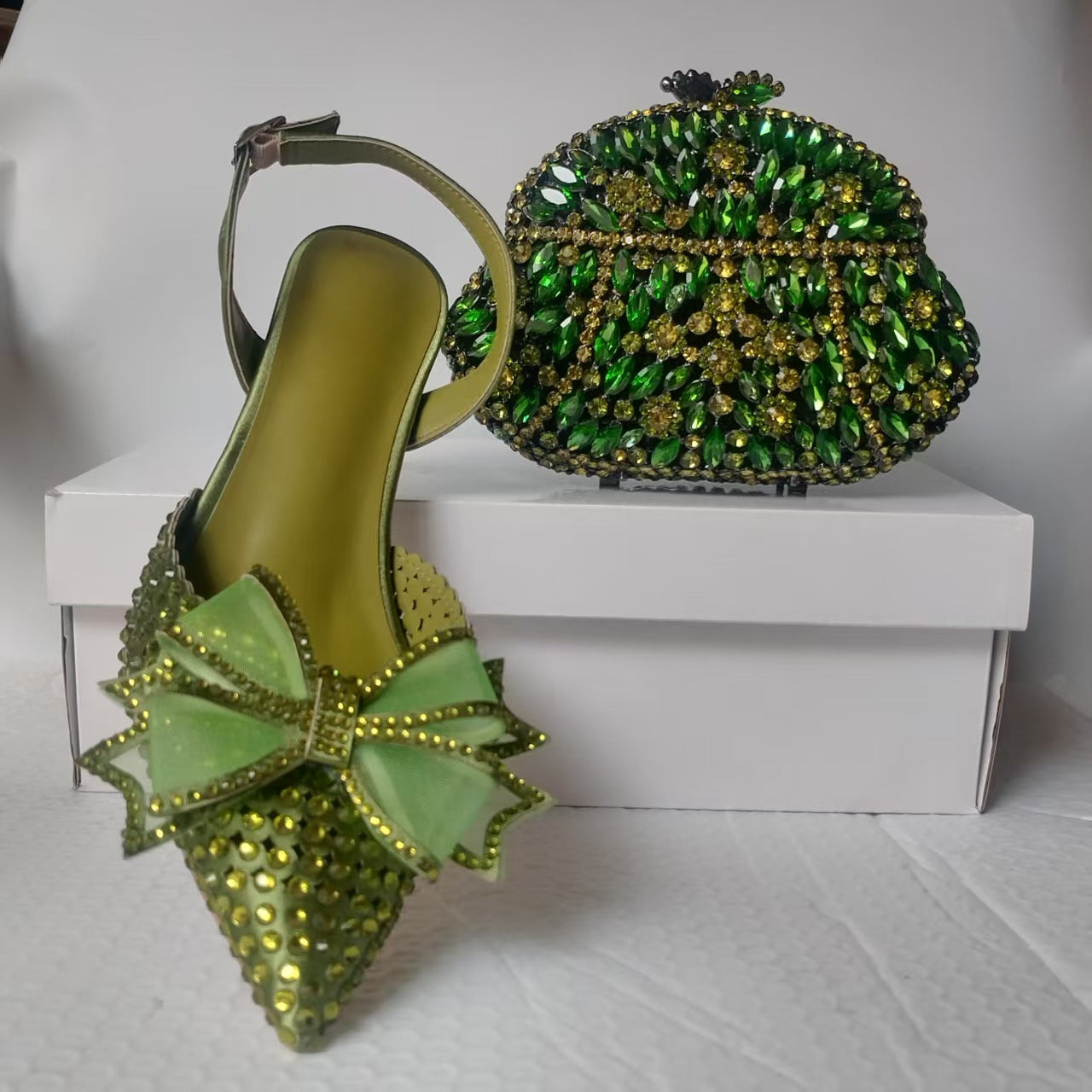 Women's Diamond Pointed Crystal Rhinestone Summer Heels
