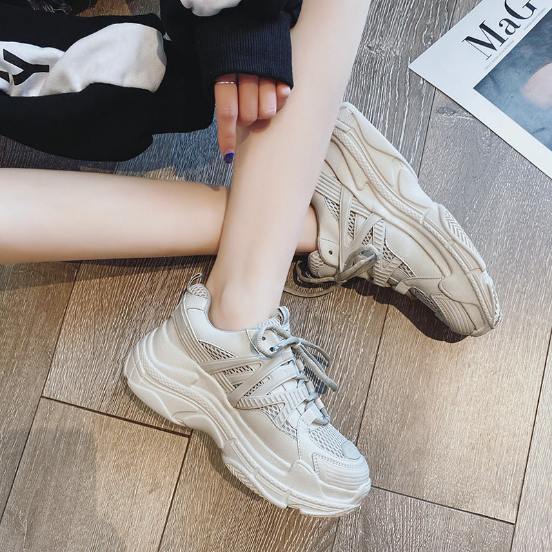 Women's Platform Dad Mesh Breathable Fashionable Small Women's Sports Shoes
