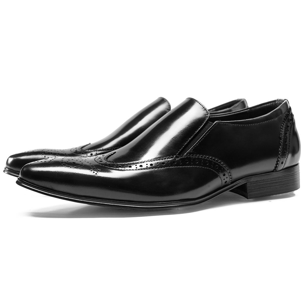 Men's Brogue Pointed Toe Korean Fashion Calf Loafers/doug Shoes