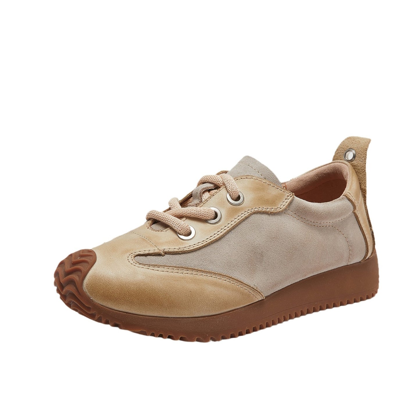Women's Layer Cowhide Handmade Genuine Flat Retro Easy Casual Shoes