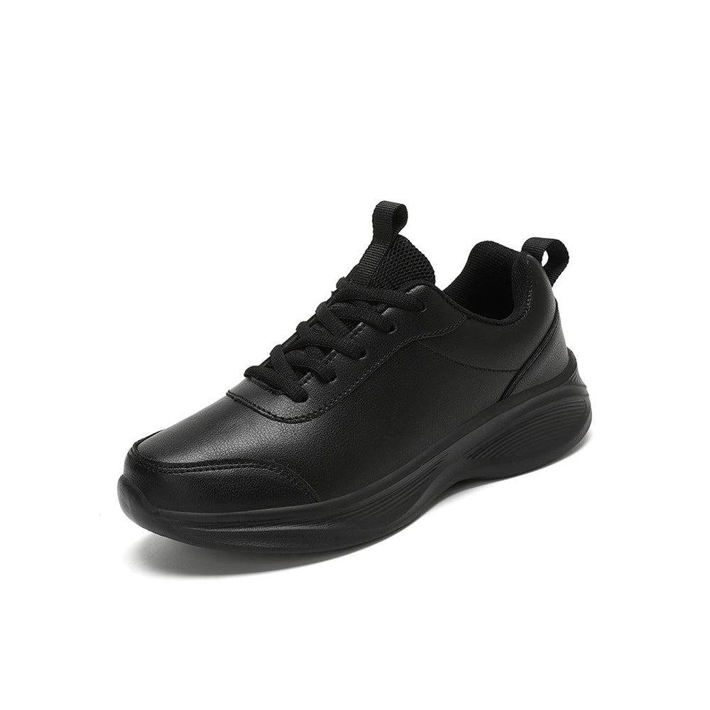 Men's Black Waterproof Soft Bottom Kitchen Leather Shoes
