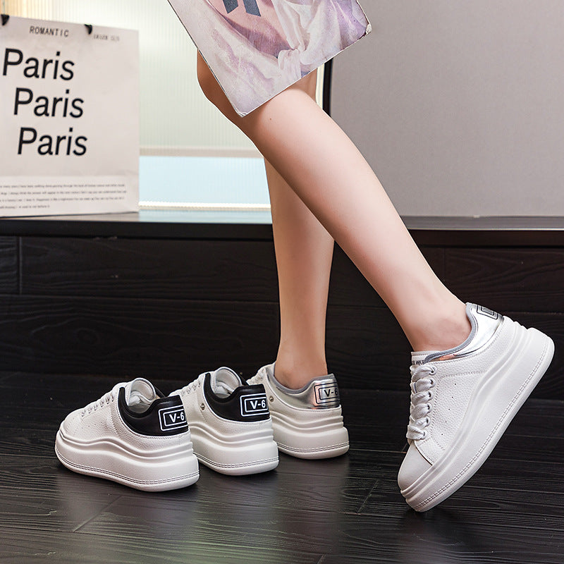 Women's Vibration Massage Autumn Classic Platform White Women's Shoes