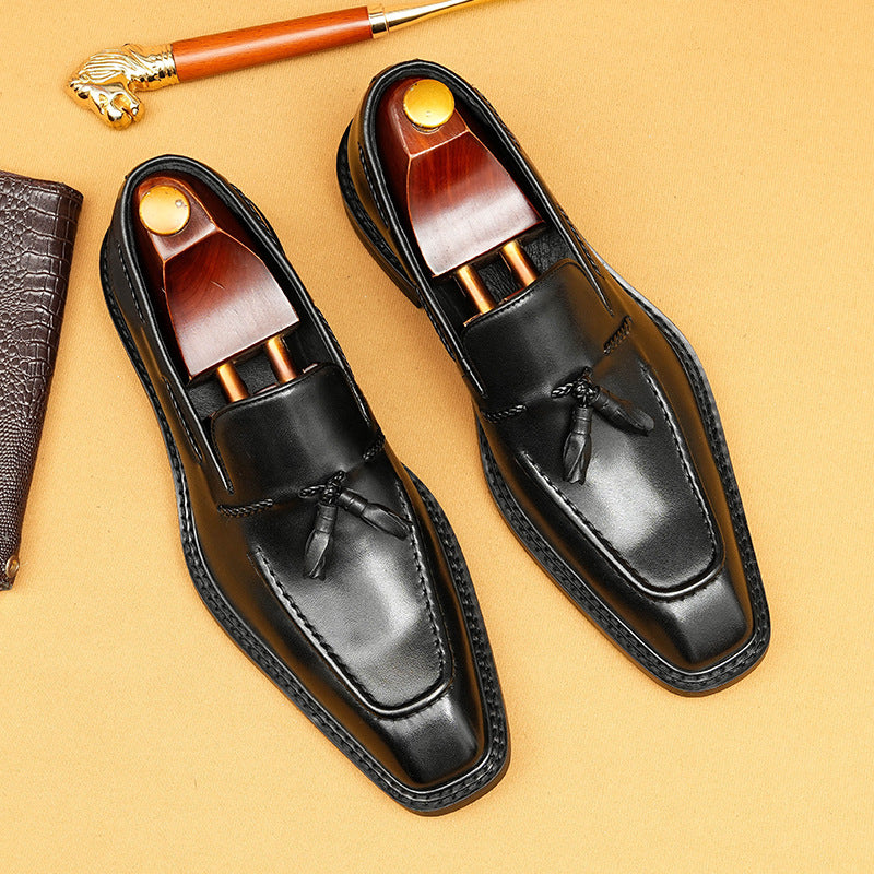Men's Formal Wear Genuine England Style Square Men's Casual Leather Shoes
