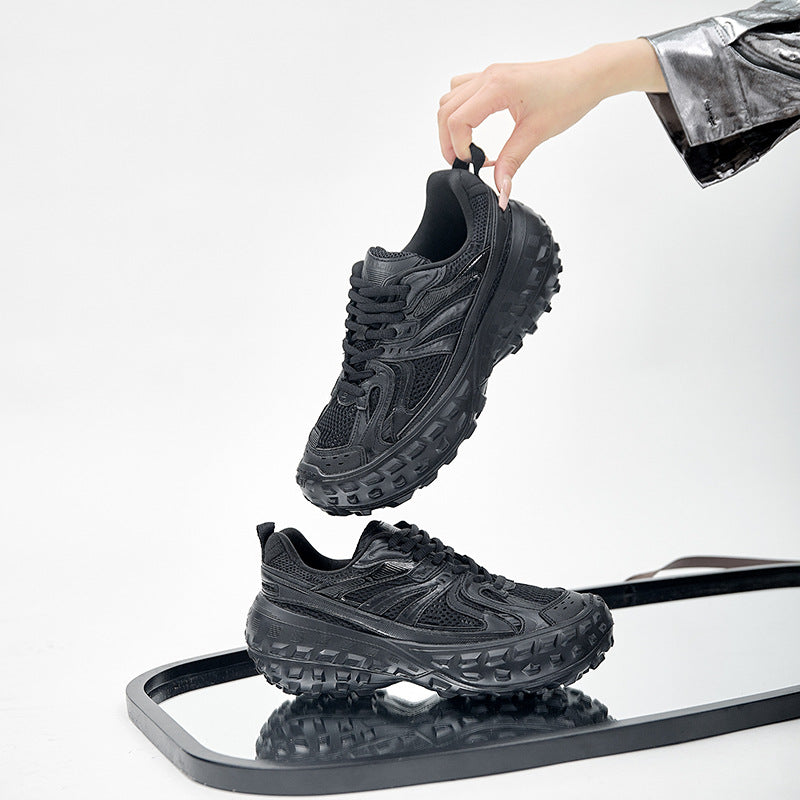 Platform Lace Up Mesh Trendy Couple Sneakers