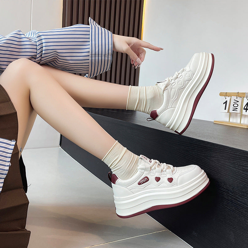 Women's Platform Small Heighten Board Thick Sole Casual Shoes