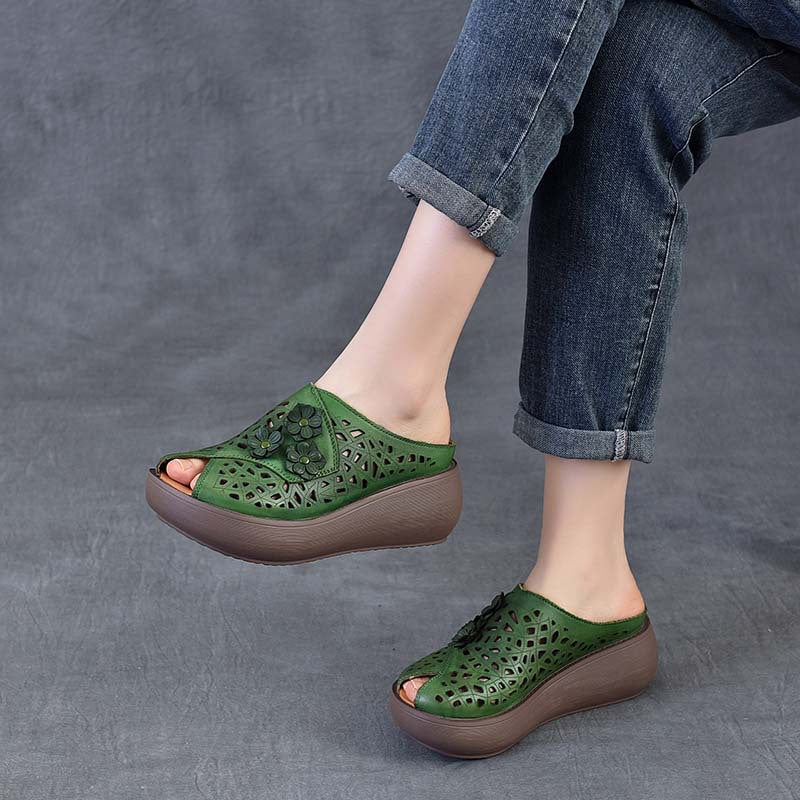 Women's Style Platform Wedge Peep Toe Outdoor Slippers