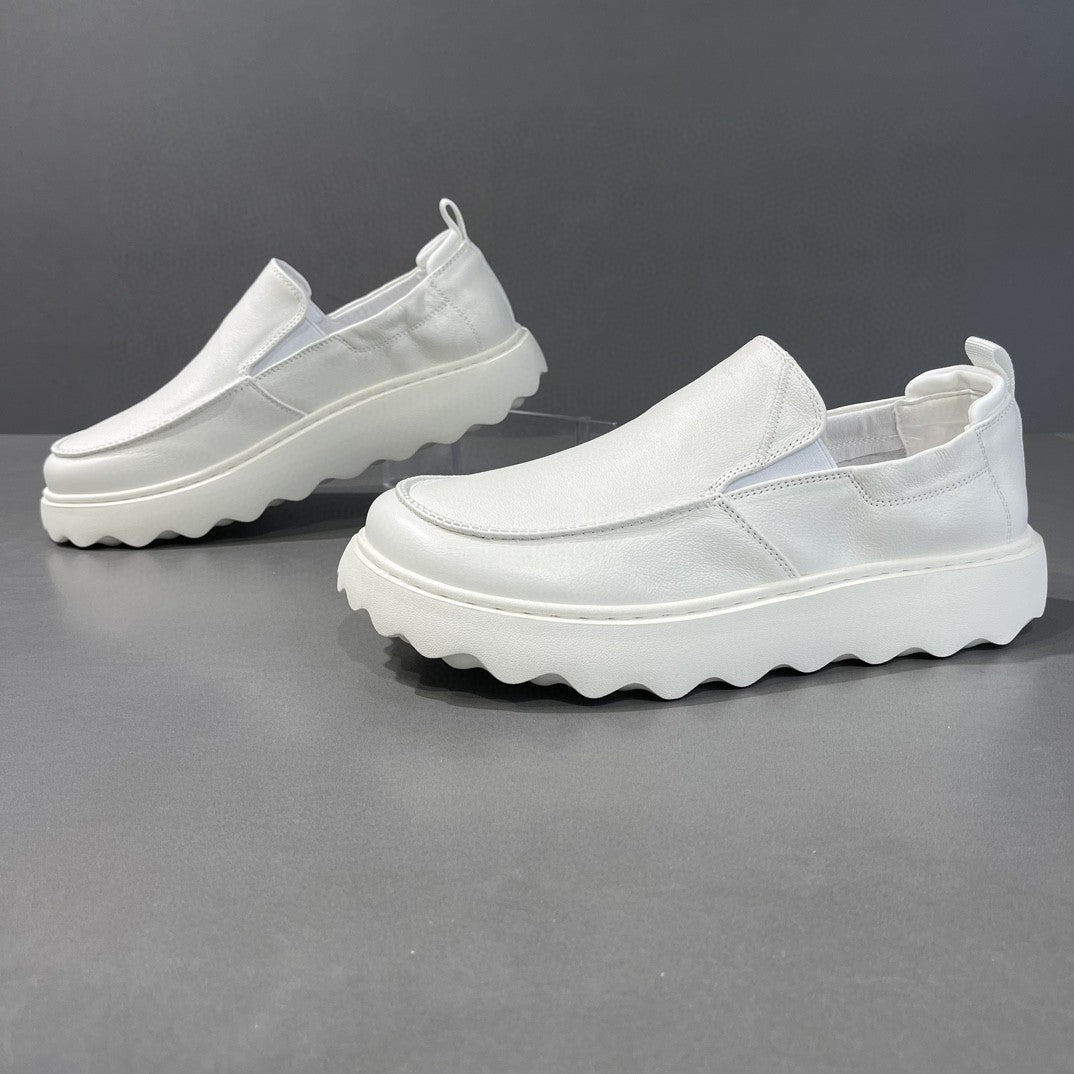 Men's Summer Platform Slip-on Lofter Authentic Hollow Out Travel Breathable Loafers/doug Shoes