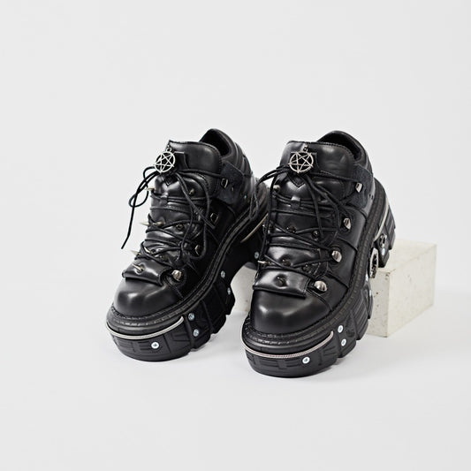 Women's Heavy Metal Platform Punk Dark Motorcycle Boots
