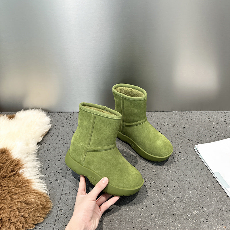 Women's Winter Fleece-lined Thickened Waterproof Minus Platform Ankle Women's Snow Boots