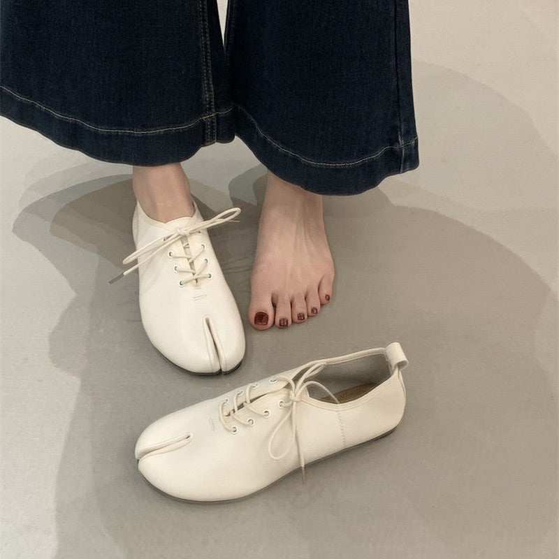 Women's Round Toe Trotter Split Flats Spring Minimalist Women's Fashion Shoes