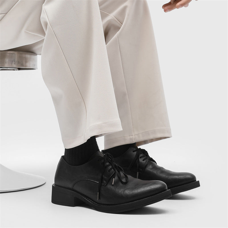 Men's Business Formal Soft Black Bottom Surface British Leather Shoes