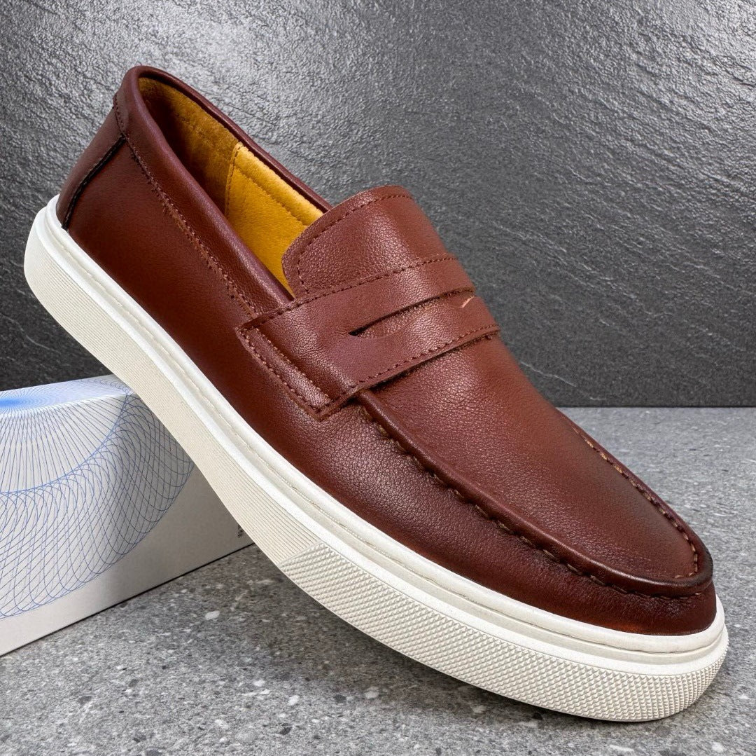 Men's Genuine Retro British Style Soft Bottom Leather Shoes