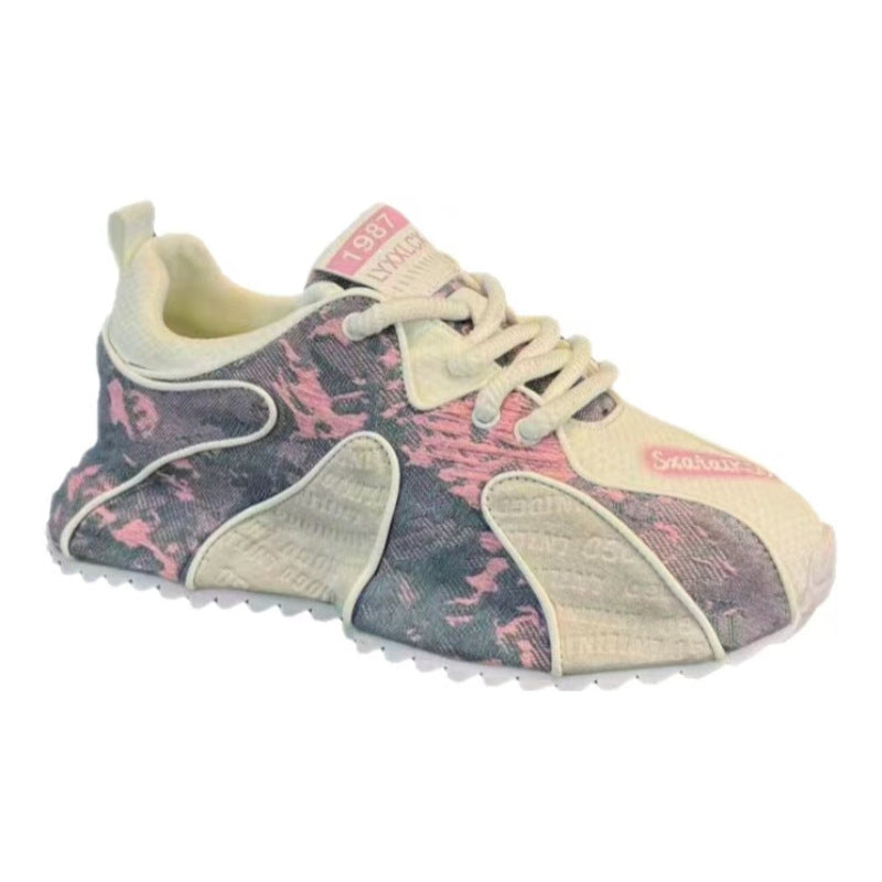 Men's Fashionable Fabric Patchwork Easy Matching Comfortable Platform Height Increasing Casual Shoes