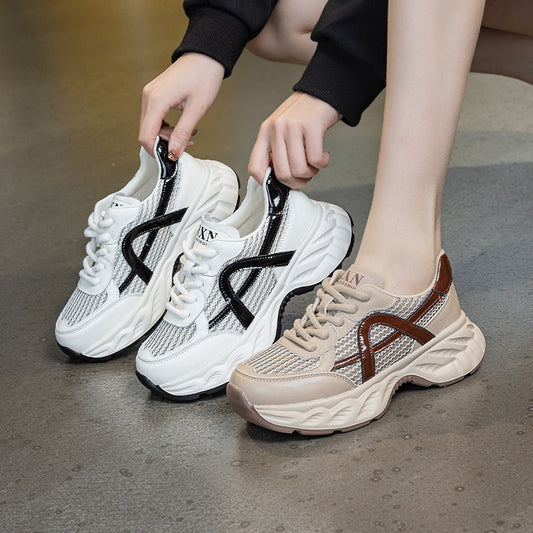 Women's Spring Dad Mesh Breathable Thick-soled Sports Women's Casual Shoes