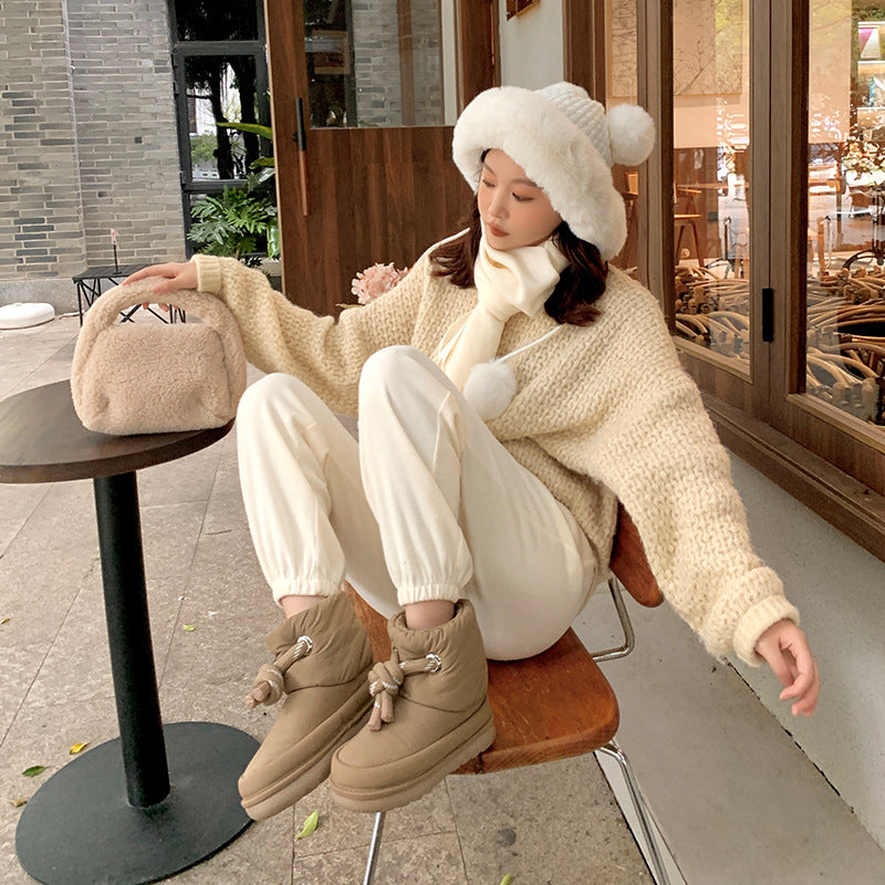 Women's Fur Winter Thick Bottom Elevator Wild Snow Boots