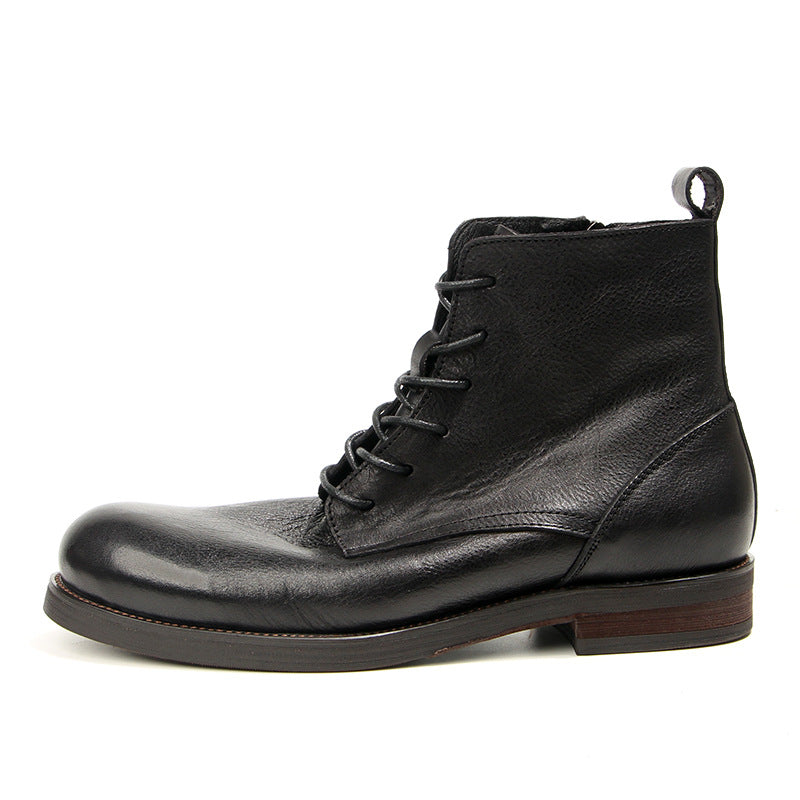 Men's Retro Handmade Distressed First Layer Cowhide Boots