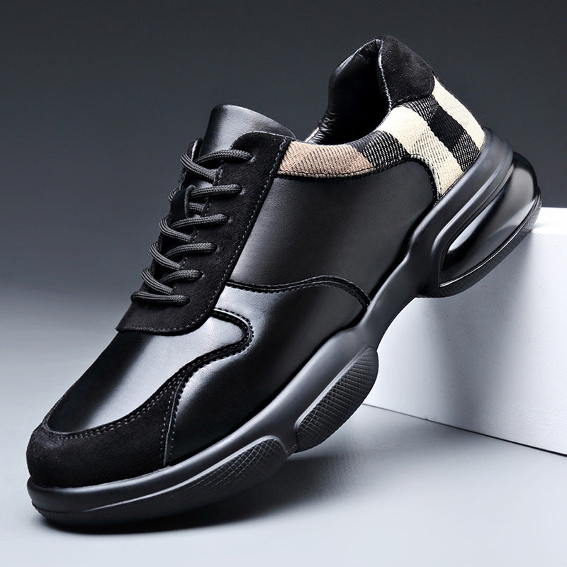 Men's Spring Fashionable Soft Surface Bottom Lace Leather Shoes
