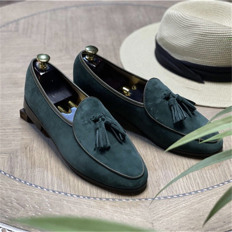 Men's Fashion Retro British Beanie Tassel Slip Men's Casual Shoes