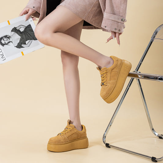 Women's Platform Board Spring Height Increased Lightweight White Women's Casual Shoes