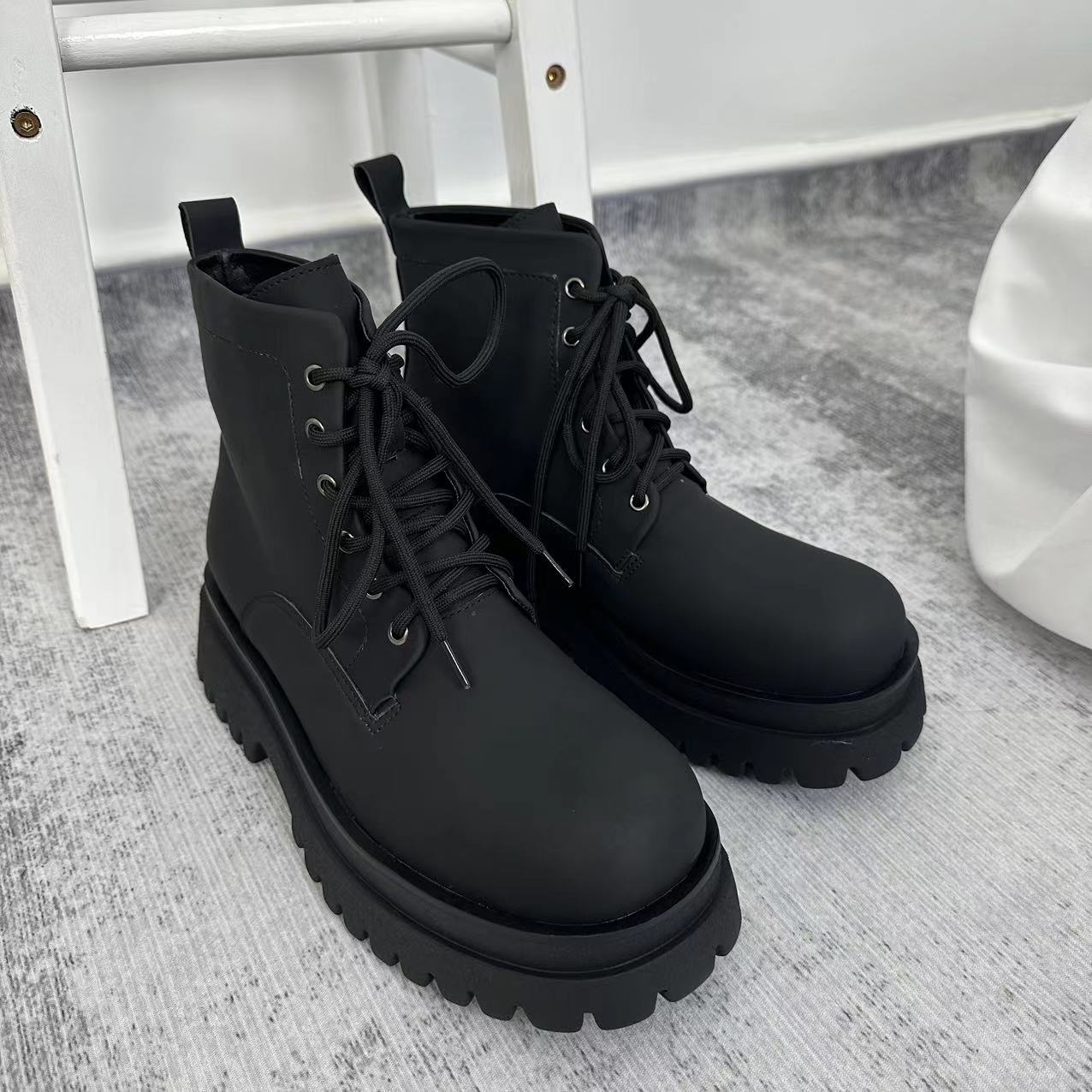 Women's & Men's Big Toe Ankle British Style Lace Boots