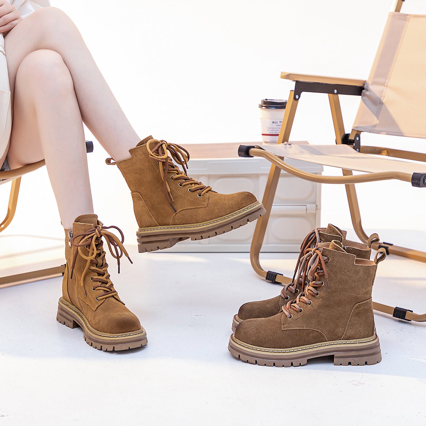 Women's Style Brown Super Hot Thick Bottom Boots